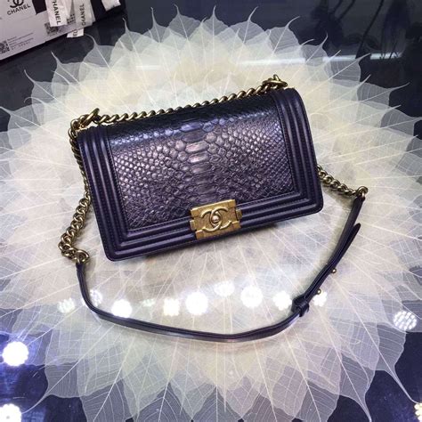 chanel boy bag python replica